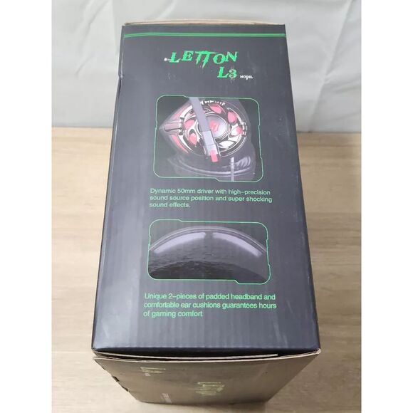 NIB- Letton L3 Gaming Headset Black/Red Multimedia Stereo Headphones - Picture 7 of 11